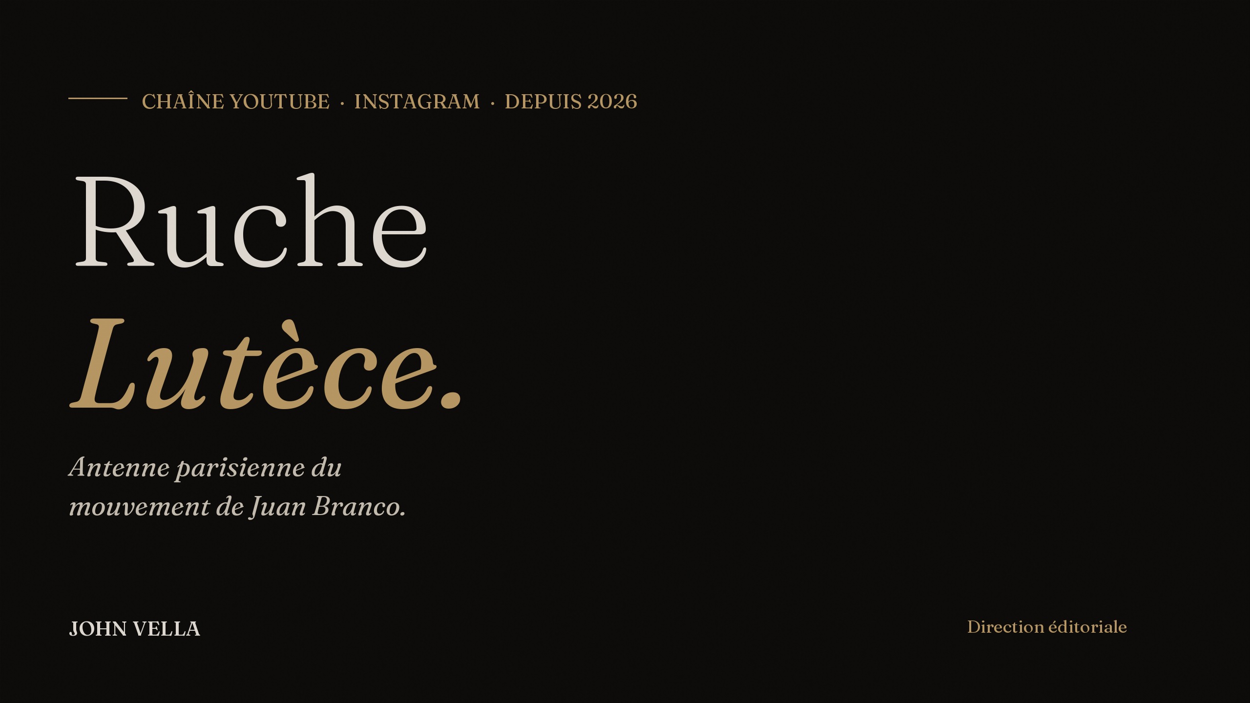Ruche Lutèce — chaîne YouTube et Instagram, antenne parisienne du mouvement de Juan Branco